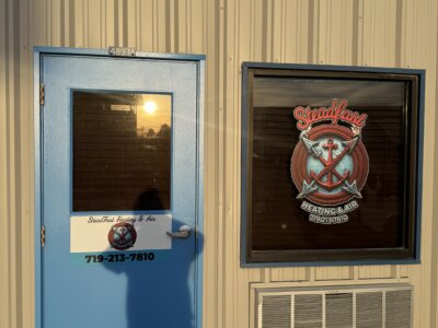 A picture of the front entrance to Steadfast Heating & Air.